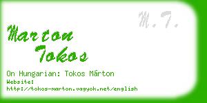 marton tokos business card